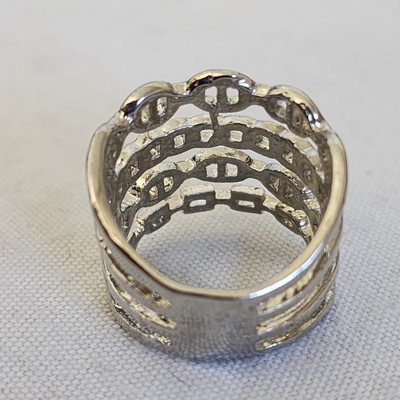 Silver Multi Chain Link Ring - Picture 10 of 11